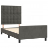 Estrutura de cama sem colchão 100x200 cm veludo cinzento-escuro 4
