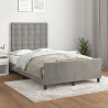 Estructura de cama con cabecero terciopelo gris claro 120x200cm 1