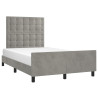 Estrutura de cama sem colchão 120x200 cm veludo cinzento-claro 3