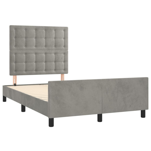 Estrutura de cama sem colchão 120x200 cm veludo cinzento-claro M 4