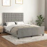 Estructura de cama con cabecero terciopelo gris claro 140x190cm 1