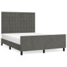 Estrutura de cama sem colchão 140x190 cm veludo cinzento-escuro 2