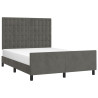 Estructura cama con cabecero terciopelo gris oscuro 140x190 cm 3