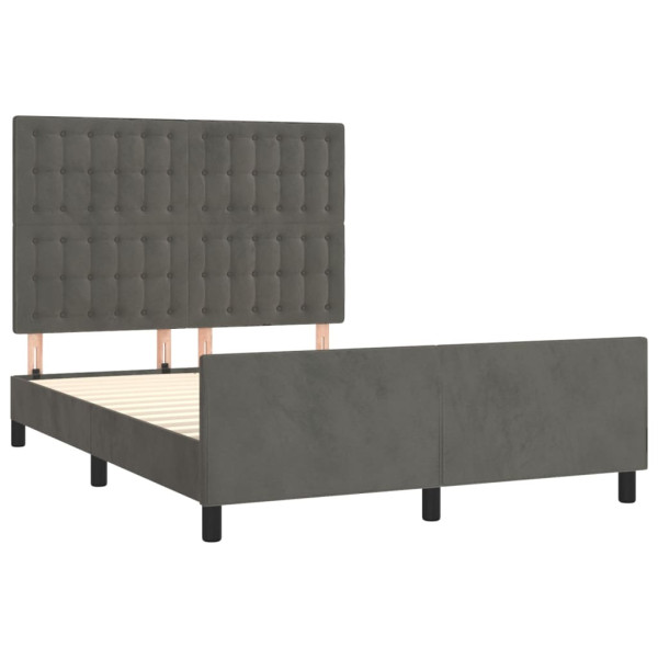 Estructura cama con cabecero terciopelo gris oscuro 140x190 cm M 4
