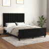 Estructura de cama con cabecero de terciopelo negro 140x190 cm 1