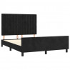 Estructura de cama con cabecero de terciopelo negro 140x190 cm 4