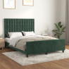 Estructura cama con cabecero terciopelo verde oscuro 140x190 cm 1