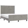 Estrutura de cama sem colchão 140x200 cm veludo cinzento-claro 3