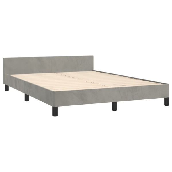 Estrutura de cama sem colchão 140x200 cm veludo cinzento-claro M 5