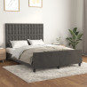 Estructura cama con cabecero terciopelo gris oscuro 140x200 cm 1