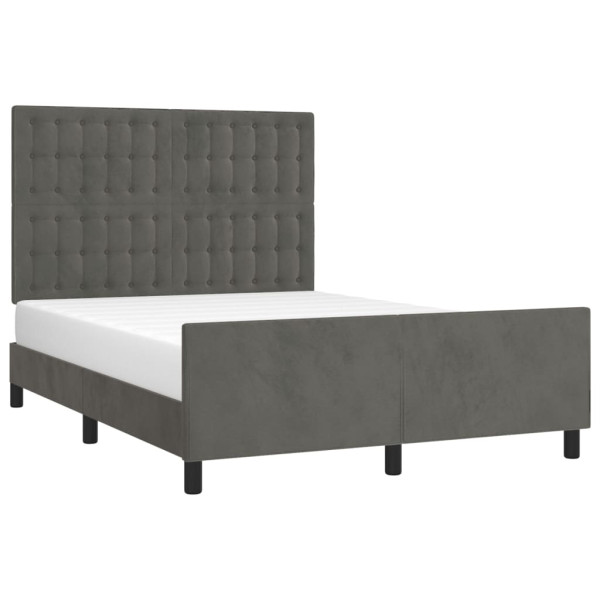Estrutura de cama sem colchão 140x200 cm veludo cinzento-escuro M 3