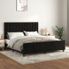 Estrutura de cama sem colchão 160x200 cm veludo preto 1