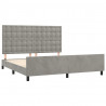 Estrutura de cama c/ cabeceira 180x200 cm veludo cinzento-claro 4