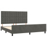 Estructura cama con cabecero terciopelo gris oscuro 180x200 cm 4