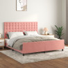 Estrutura de cama c/ cabeceira 180x200 cm veludo rosa 1