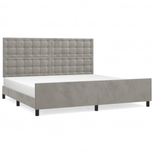 Estructura de cama con cabecero terciopelo gris claro 200x200cm H