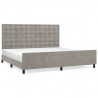 Estructura de cama con cabecero terciopelo gris claro 200x200cm 2