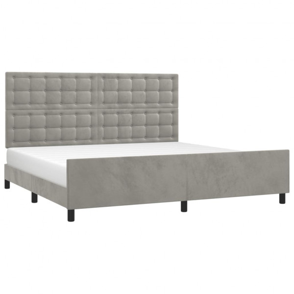 Estrutura de cama sem colchão 200x200 cm veludo cinzento-claro M 3