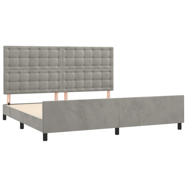 Estrutura de cama sem colchão 200x200 cm veludo cinzento-claro M 4