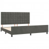 Estructura cama con cabecero terciopelo gris oscuro 200x200 cm 4