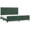 Estructura cama con cabecero terciopelo verde oscuro 200x200 cm 2
