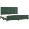 Estructura cama con cabecero terciopelo verde oscuro 200x200 cm 4
