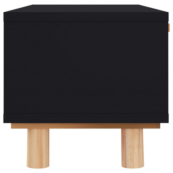Mesa de centro madera contrachapada y de pino negro 80x40x30 cm M 5