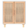 Aparador blanco madera pino maciza y ratán natural 60x30x70 cm 4