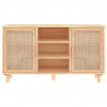 Aparador 105x30x60 cm pinho maciço/vime natural castanho 4