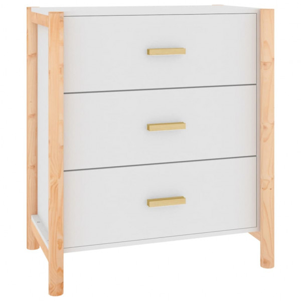 Aparador de madera contrachapada blanco 62x38x70 cm M 2