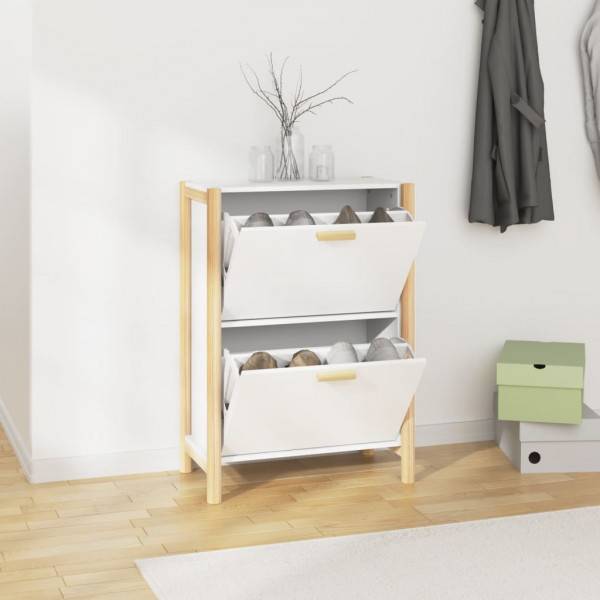 Mueble zapatero madera contrachapada blanco 57.5x33x80 cm D