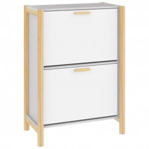 Mueble zapatero madera contrachapada blanco 57.5x33x80 cm H