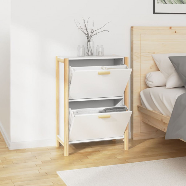 Mueble zapatero madera contrachapada blanco 57.5x33x80 cm M 4