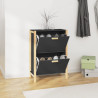 Mueble zapatero madera contrachapada negro 57.5x33x80 cm 1