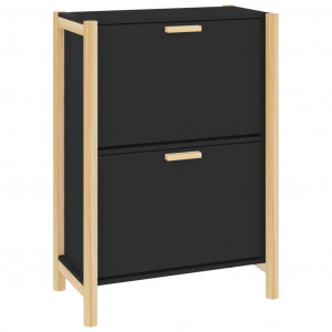 Mueble zapatero madera contrachapada negro 57.5x33x80 cm H