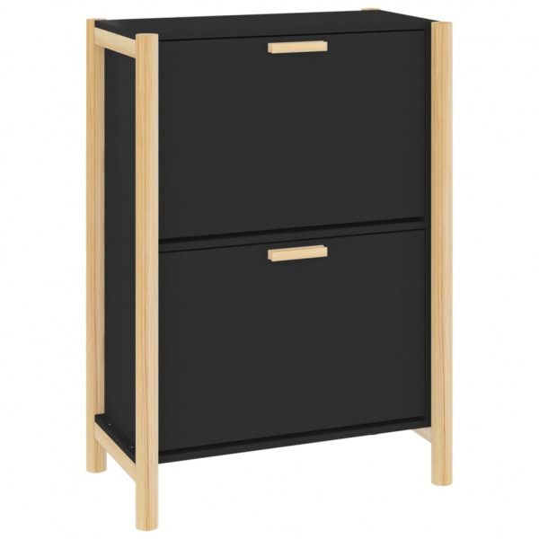 Mueble zapatero madera contrachapada negro 57.5x33x80 cm M 2
