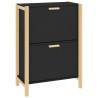 Mueble zapatero madera contrachapada negro 57.5x33x80 cm 2