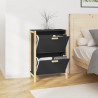 Mueble zapatero madera contrachapada negro 57.5x33x80 cm 4
