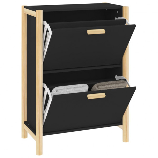 Mueble zapatero madera contrachapada negro 57.5x33x80 cm M 5