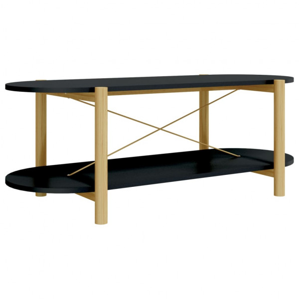 Mesa de centro madera contrachapada negro 110x48x40 cm M 2