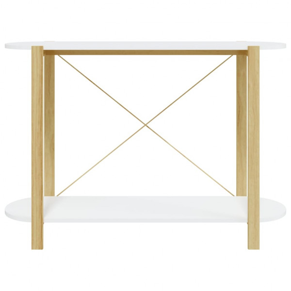 Mesa consola de madera contrachapada blanco 110x38x75 cm M 5