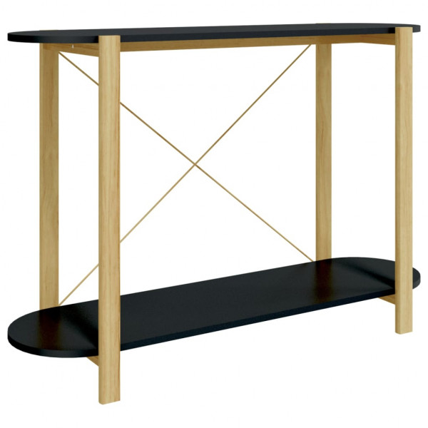 Mesa consola de madera contrachapada negro 110x38x75 cm M 2