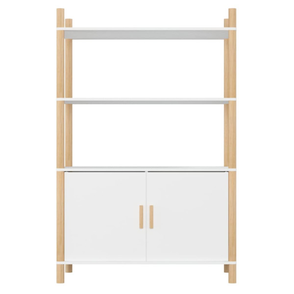 Aparador alto madera contrachapada blanco 80x40x121 cm M 3