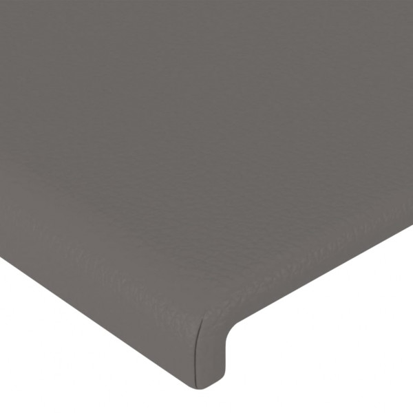 Cabecero de cuero sintético gris 100x5x78/88 cm M 4