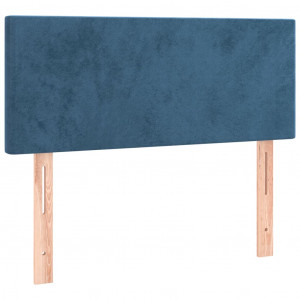 Cabeceira de cama veludo 100x5x78/88 cm azul-escuro H