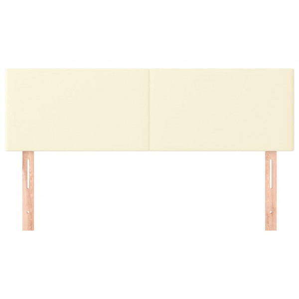 Cabeceira de cama 2 pcs couro artificial 72x5x78/88 cm creme M 3