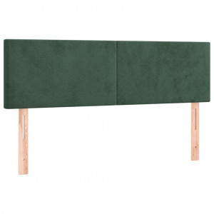 Cabeceira de cama 2 pcs veludo 72x5x78/88 cm verde-escuro H