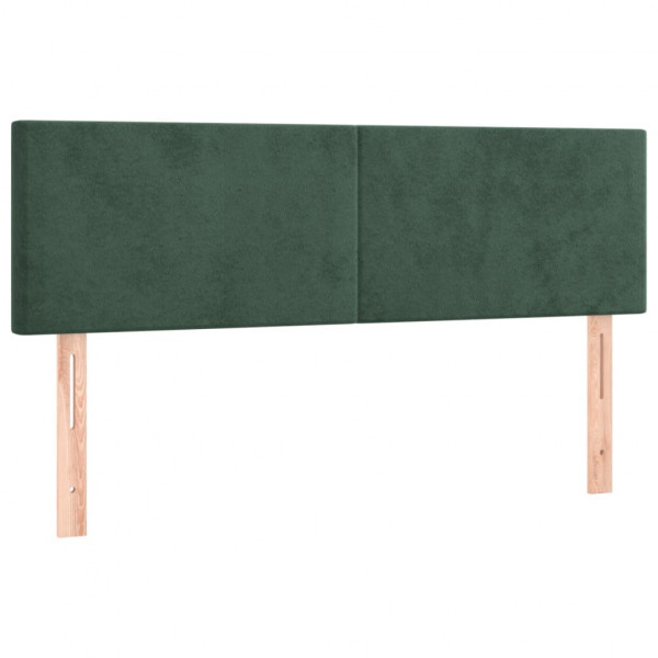 Cabeceros 2 unidades terciopelo verde oscuro 72x5x78/88 cm M 2