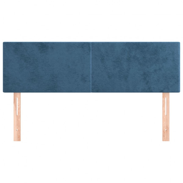 Cabeceira de cama 2 pcs veludo 72x5x78/88 cm azul-escuro M 3