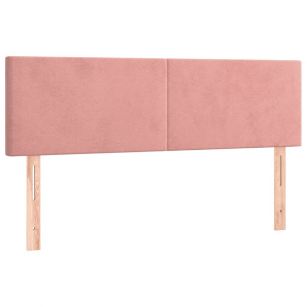 Cabeceira de cama 2 pcs veludo 72x5x78/88 cm rosa M 2